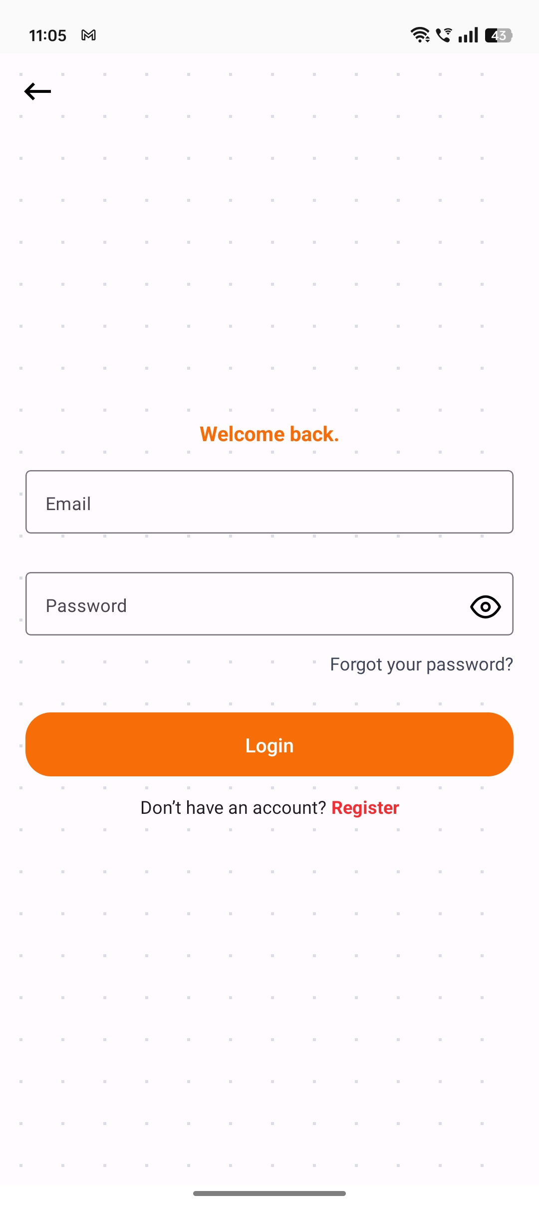 Login screen of Daily Expenses